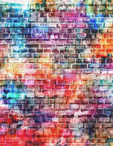 Colorful Painted Brick Wall Texture Photography Backdrop J-0478 Shopbackdrop